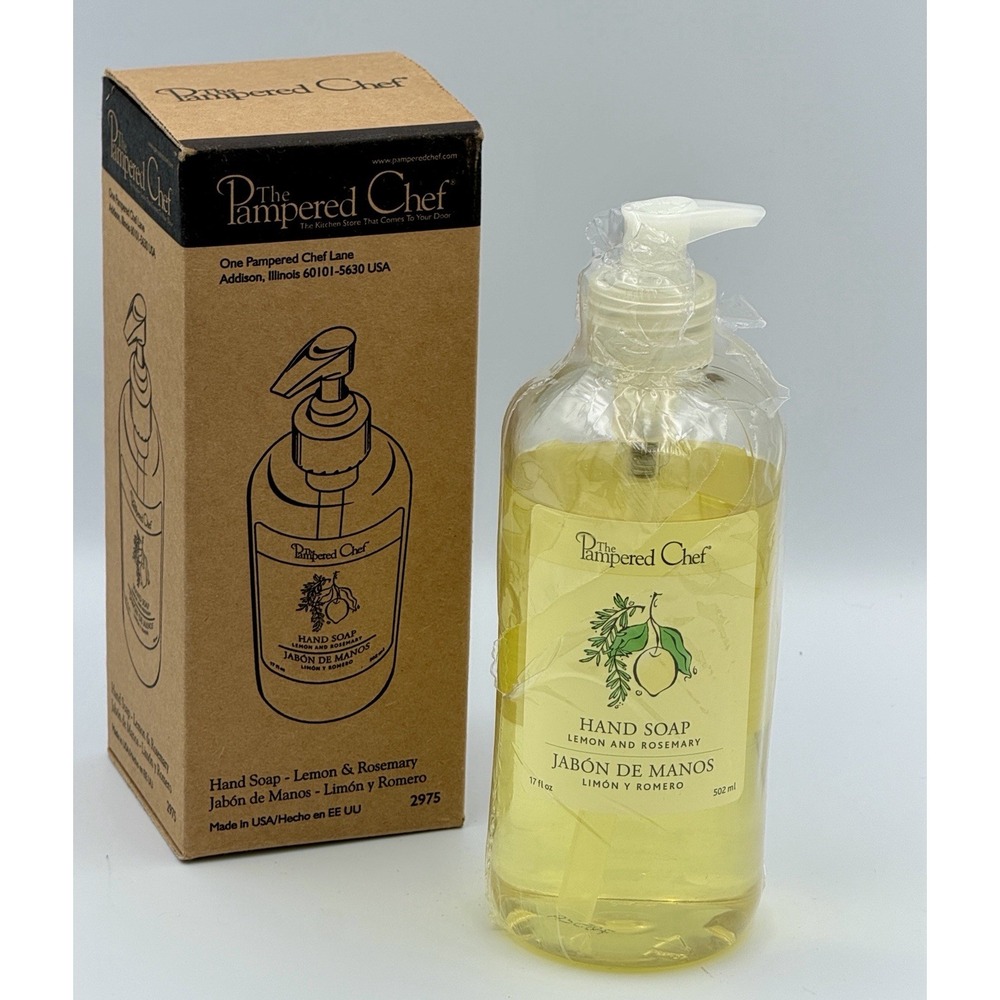 Pampered Chef Lemon Rosemary Hand Soap 17 oz #2975 Vintage New In Box